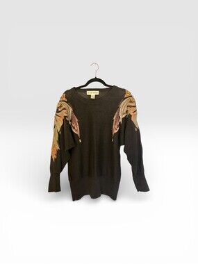 Vintage Victoria Harbour Embellished Knit Sweater | 90s Statement Piece | Sz  M